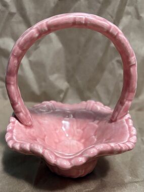 Pink Ceramic Jewelry/Ring Holder or Small Decorative Basket